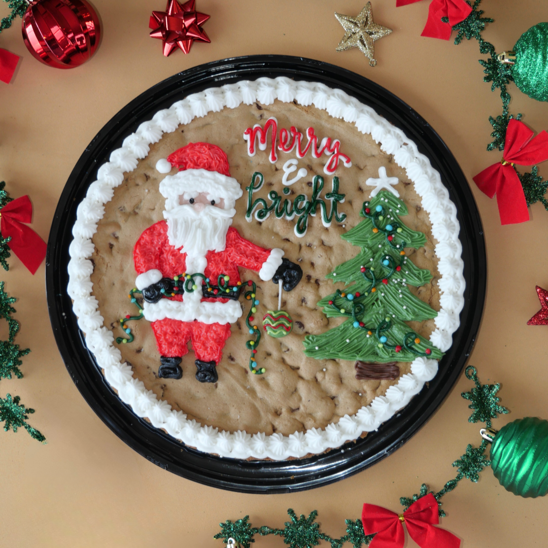 Merry & Bright Santa Cookie Cake