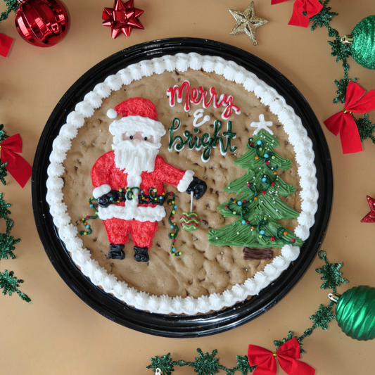 Merry & Bright Santa Cookie Cake